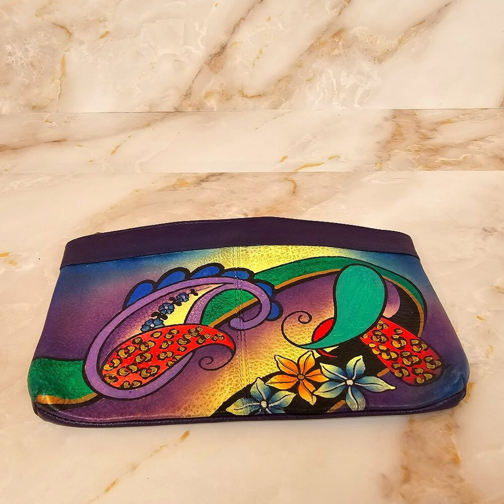 Anuschka Hand Painted Cosmetic Bag, Paisley
